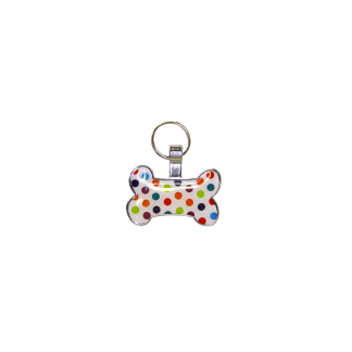 Pet tag hueso topos colores